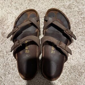Birkenstock Dark Brown Leather Sandals